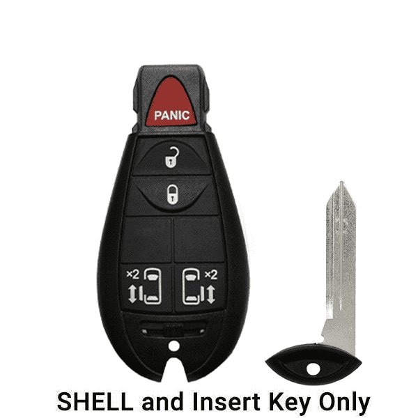 Keyless Factory KeylessFactory: Chrysler Dodge Jeep / 5-Button Fobik Key SHELL / Sliding Doors ORS-FBK-08 - main